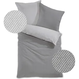 Traumschlaf Arizona Gestreift Grau 155 x 220 cm + 80 x 80 cm