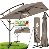 tillvex Alu Sonnenschirm Rechteckig Ø 330 cm Cappuccino