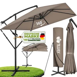 tillvex Alu Sonnenschirm Rechteckig Ø 330 cm Cappuccino