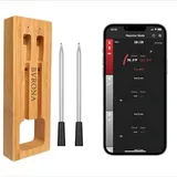 Fleischthermometer Bluetooth Grillthermometer Kabellos Bratenthermometer Smart Meat Thermometer Sofortiges Auslesen und Wiederaufladbares Digital Küchenthermometer für Braten Küche Grillen BBQ