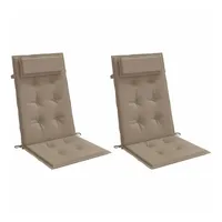 VidaXL Hochlehner-Auflagen 2 Stk. Taupe Oxford-Gewebe