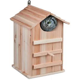Relaxdays Eulen Nistkasten Holz Hellbraun,