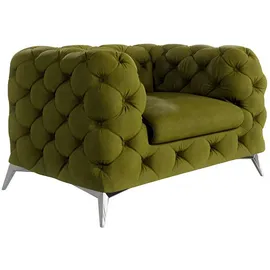 s-style möbel Chesterfield-Sessel Kalina Samt 72 x 71 x 70 cm Grün mit Wellenfederung