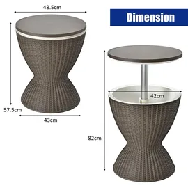 Costway Gartentisch 75 kg höhenverstellbar 30 L Braun