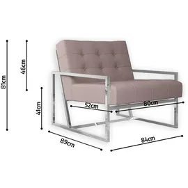 s-style möbel Loungesessel Tampa Bouclé 84 x 81 x 89 cm Rosa