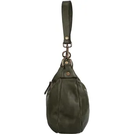 Samantha look Umhängetasche echt Leder, Made in Italy grün