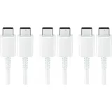 3x Typ-C Schnell-Ladekabel für Original Samsung Galaxy A23 5G, A13 5G, A04s, A03 Datenkabel 5A super-schnell weiß 1,8m beidseitig USB Type-C supe... - Weiß