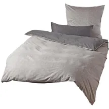 Traumschlaf Mako-Satin Texture Grau 200 x 200 cm + 70 x 90 cm/80 x 80 cm