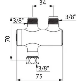 Delabie PREMIX NANO Untertischthermostat verchromt