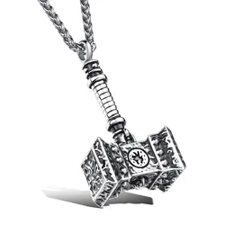 Kette mit Anhänger »Schmuck Geschenk Thor Hammer«, 68068015-0 edelstahlfarben-schwarz