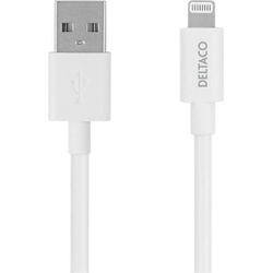 Deltaco Lightning cable DELTACO USB-A -Lightning, 2m, Apple C189 chipset, MFi, FSC marked package, white (2 m, USB 2.0), USB Kabel