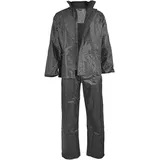 Mil-Tec Regenanzug Herren (2-teilig) • Wasserabweisender Regenanzug • Leichte Regenjacke mit Kapuze & Regenhose • Regenschutz für Outdoor Aktivitäten • Regenbekleidung inkl. Tragebeutel • Schwarz, XXL - XXL