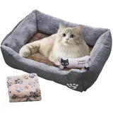 Hundebett Für Kleine Hunde, Flauschig Hundebett Hundecouchbett, Hundekorb Für Kleine Hunde Hunde Hundekorb Waschbar, Hundecouch Mit Kühlmatte, Decke Und Spielzeugknochen