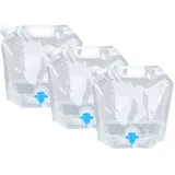 3 Stück Wasserbehälter Faltbar 10L, Wasserkanister mit Hahn Tragbar, Faltkanister Trinkwasser, Wassersack BPA Frei für Camping Wanderungen Notfall, Lebensmittelecht Auslaufsichere Gefrierfähige (Weiß)