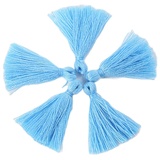 Duories 200 Stück Mini-Quasten, 3 cm Handgefertigt Baumwolle klein Quasten Anhänger, Bunte Bastelquasten Troddel für DIY Tasche Ohrring Schmuck Halskettenherstellung DIY Handwerk Zubehör,Hellblau