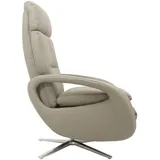 MCW Relaxsessel MCW-L11 Leder 75 x 100 x 90 cm Grau mit Liegefunktion