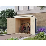 Fahrradgarage Fahrradbox Fahrradhaus Bikebox KARIBU Fichte grau für 3 Fahrräder