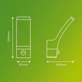 Philips Außenwandleuchte Metall 24,0 cm inkl. Sensor IP44 anthrazit