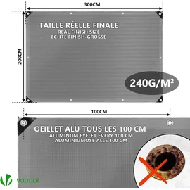 VOUNOT Abdeckplane 2 x 3 m Grau