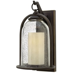 Licht-Erlebnisse Außen-Wandleuchte PIPER, ohne Leuchtmittel, Außenwandlampe Bronze IP44 E27 Glas Aluminium Vintage Außenleuchte bunt