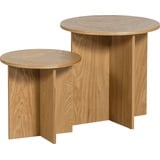 WOOOD Beistelltisch »Colle«, (2 St., Maße Tisch 1: B 45/H 45/T 45 Maße Tisch 2: B 35/H 45/T 35), aus Massicholz, beige