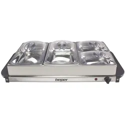 BEPER P101TEM001 Buffetwärmer aus Stahl/Kunststoff Grau metallic Essenswärmer Warmhalter
