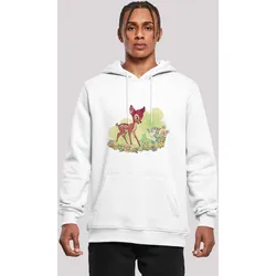 Kapuzenpullover F4NT4STIC "Disney Bambi Disney Bambi & Thumper Playing", Herren, Gr. XXL, weiß, Obermaterial: 65% Baumwolle, 35% Polyester, casual, slim fit, Langarm, Pullover, Premium Qualität
