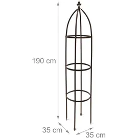 Relaxdays Obelisk rund 35 x 190 cm Braun