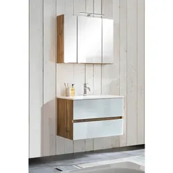 Badezimmer ''Helsinki'', Weiß/Eichefarben