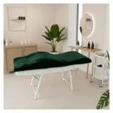 STM Company Massageliege Memory Foam Wellenmatratze für Kosmetikliege (180x60 cm / 190x70 cm, mit Veloursbezug), Anatomischer Lash Topper für Wimpern, PMU & Kosmetik grün 190x70 cm