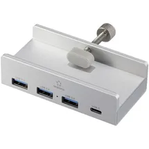 Renkforce RF-ACHB-350 1+3 Port USB 3.1 Gen 1-Hub mit Aluminiumgehäuse Silber