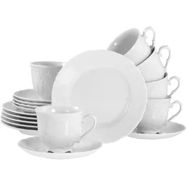 CreaTable Rokoko Weiss Kaffeeservice 18-tlg.