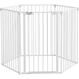 PawHut Welpenauslauf 6 Platten Weiß 123 x 102 x 90 cm