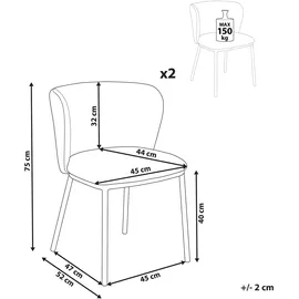 Beliani Esszimmerstuhl 2er Set MINA