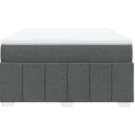vidaXL Boxspringbett mit Matratze Dunkelgrau 140x200 cm Stoff