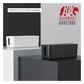 Bearware Kabelbox 26 x 15,5 x 41 cm 2-tlg. weiß