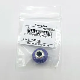 Pandora Wellenförmiges Lavendelblaues Murano-Glas Charm Silber 798875C00