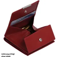 Wiener Schachtel Geldbörse XL Kleingeldfach Echt Leder Lederbörse Kleingeldbörse - rot