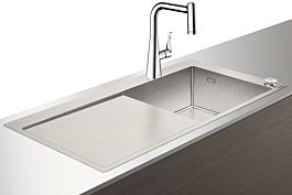 Hansgrohe Select C71-F450-02 Spülencombi 43208800 edelstahl-optik, mit sBox, Abtropffläche