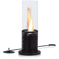 Zelsius Tischkamin für Indoor und Outdoor mit wirbelnder Flamme | Kupfer | Ø 20 x 50,5 cm | Freistehender Bioethanol Kamin | Tischfeuer, Feuersäule, Balkon Deko Kamin, Gartenfeuer, Standkamin