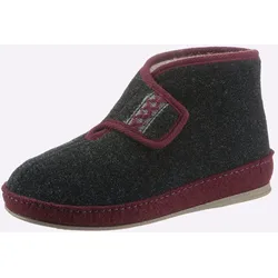 Hausstiefel SCHAWOS, Damen, Gr. 41, warmgefüttert, grau (anthrazit), Textil, Schuhe Hausschuh Hüttenschuh