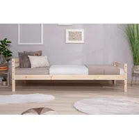 TICAA Jugendbett, Futonbett in diversen Breiten, Kiefer, mit Rollrost beige