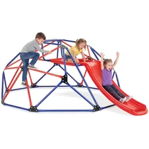 Tectake Klettergerüst mit Rutsche 185 x 243 x 90 cm Blau/Rot