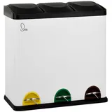 Svita TC3X20 Treteimer 60 Liter 3x20L dreifach XXL Abfalleimer 3er-Mülleimer Mülltrennung Küchen-Eimer Weiß