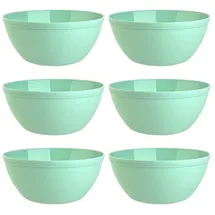 ENGELLAND 6er Set Schalen Müslischalen Dessertschalen Salatschale Suppenschale Reisschale Bowl in Farbe mint aus Kunststoff BPA-frei groß 900 ml