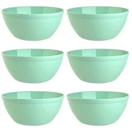 ENGELLAND 6er Set Schalen Müslischalen Dessertschalen Salatschale Suppenschale Reisschale Bowl in Farbe mint aus Kunststoff BPA-frei groß 900 ml