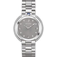 Bulova Damen analog Quarz Uhr mit Edelstahl Armband 96R219
