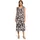Cartoon Druckkleid Midi Braun/Weiß 40
