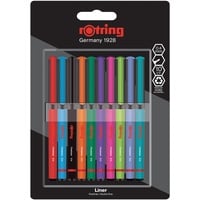 rOtring Liner-Fineliner-Stifte | 0,4 mm | Farbstifte zum Schreiben und Zeichnen | plastikfreie Verpackung | verschiedene Farben | 10 Stück