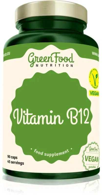 GreenFood Nutrition Vitamin B12 Kapseln zur Reduzierung von Müdigkeit und Erschöpfung 90 KAP